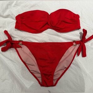 Victoria's Secret Red Bandeau Set